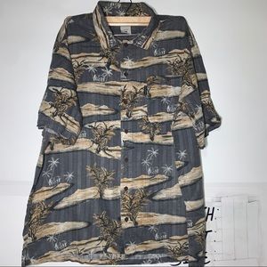 Columbia Palm Trees Short Sleeve Hawaiian Button D